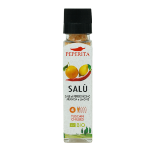 Mlynček na soľ s chilli pomaranč, citrón Peperita BIO 95g