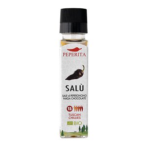Mlynček na soľ s feferónkou Naga Chocolate Peperita BIO 95g